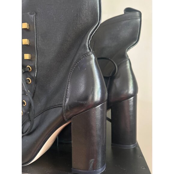 Stuart Weitzman Veruka Leather Lace-Up Booties Black Womens Size 6 - Picture 12 of 14